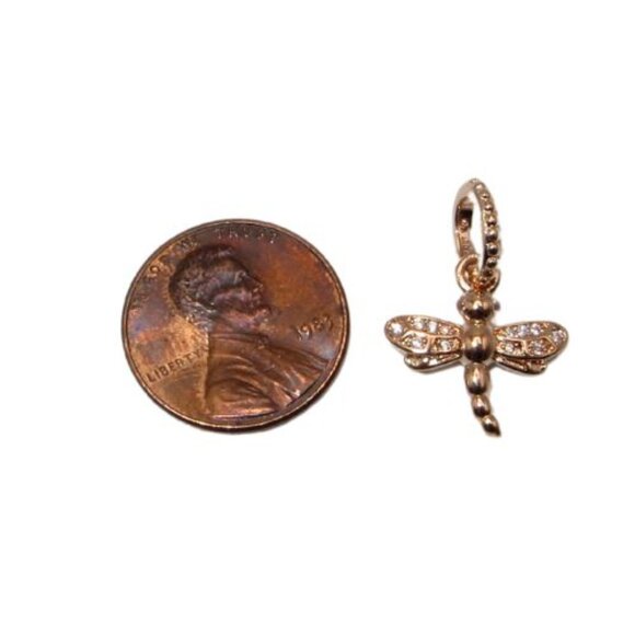 Pandora Dragonfly 14k Rose Gold Plated CZ & SS 23" Pendant Necklace 388803C01 - Picture 4 of 7